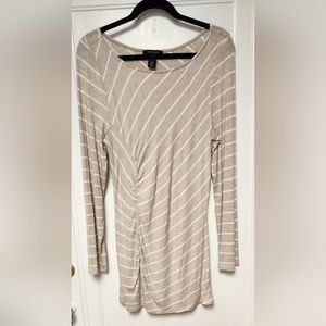 WHITE HOUSE BLACK MARKET long sleeve‎ dress. Beige. Size large